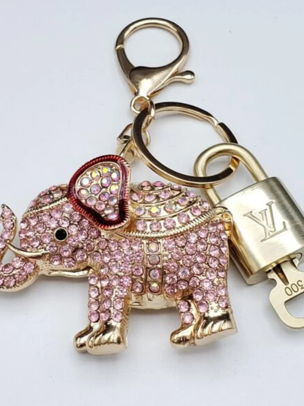 LV Gold Padlock & Key 🔒 Authentic Louis Vuitton Bag Unbranded Elephant Charm